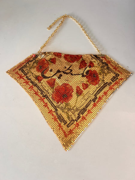Poppies of Palestine  Metalmesh Drape Necklace