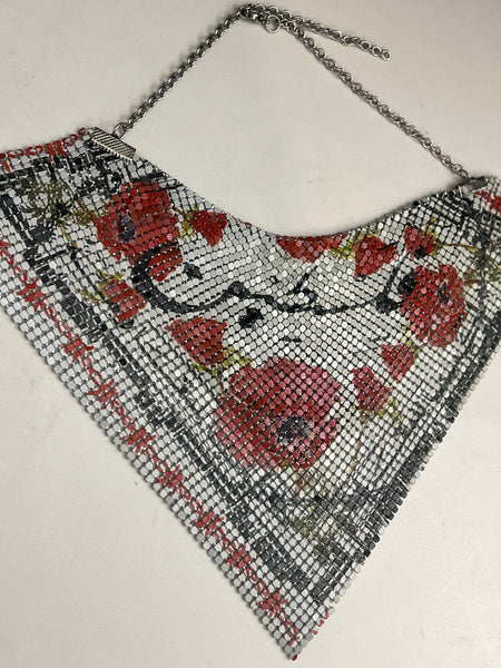 Poppies of Palestine  Metalmesh Drape Necklace