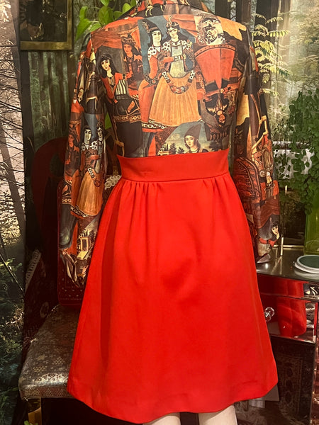 Vintage PBJ Jerrell Early 1970s Qajar print dress