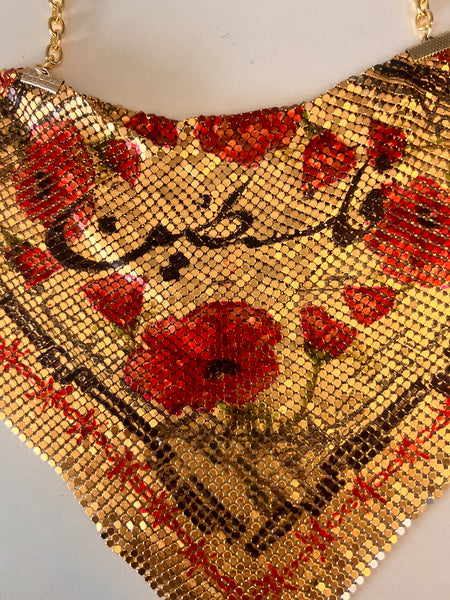 Poppies of Palestine  Metalmesh Drape Necklace