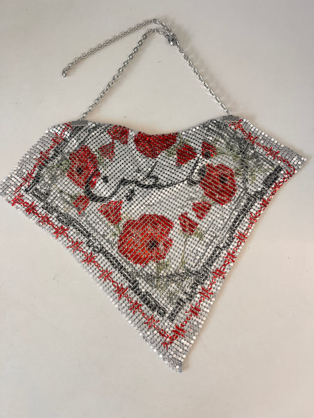 Poppies of Palestine  Metalmesh Drape Necklace