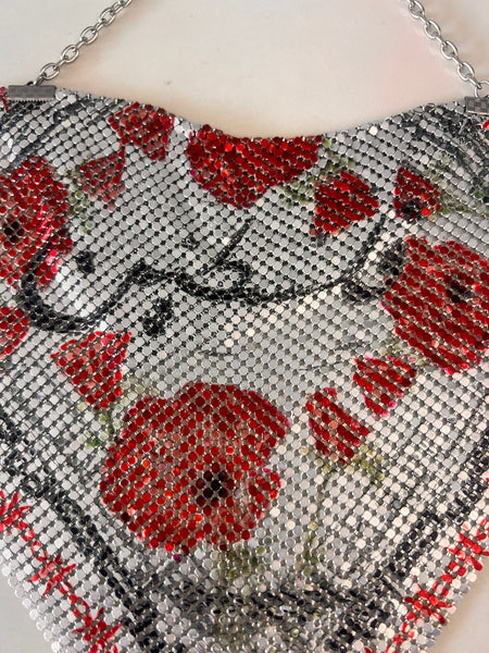 Poppies of Palestine  Metalmesh Drape Necklace