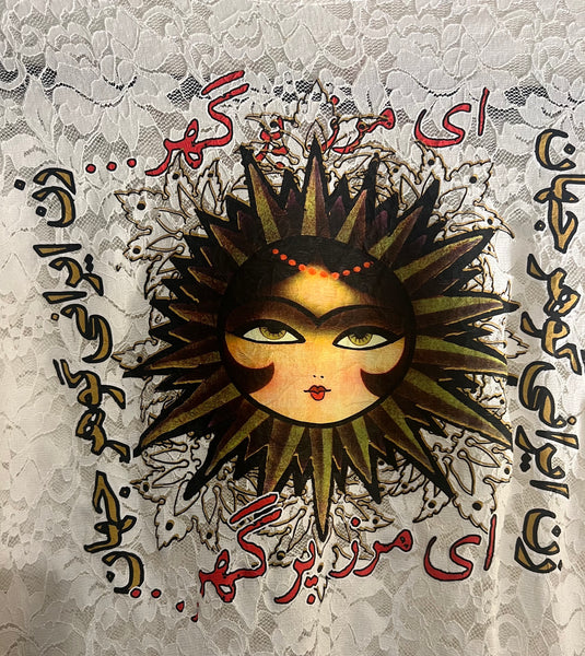 SUN GODDESS  white lace long sleeve top