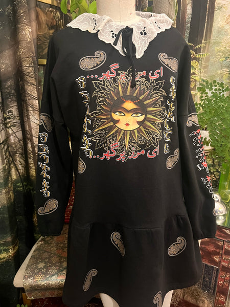 Sun Goddess Babydoll Sweatshirt dress