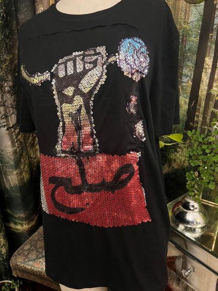 Peace / صلح Fist Sequin Applique Tee
