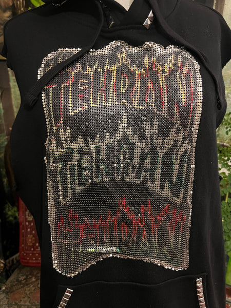 Tehran Thrash applique Sleeveless Hoody