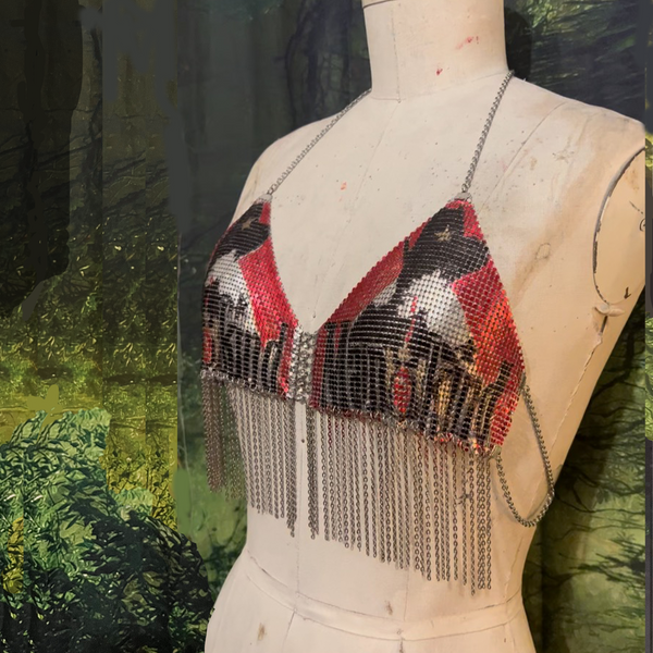 Mankind Metal Mesh Bra Halter Top