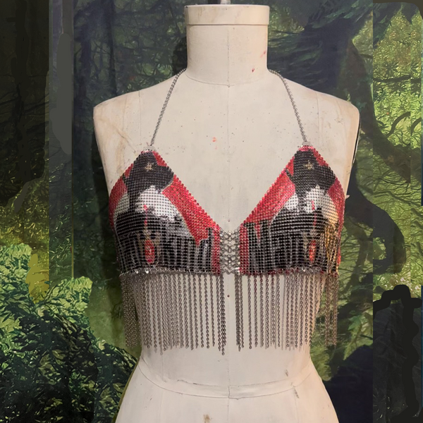 Mankind Metal Mesh Bra Halter Top