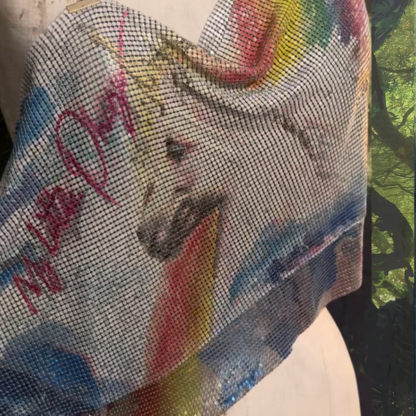 My Little Phony Metal Mesh Drape Halter Top