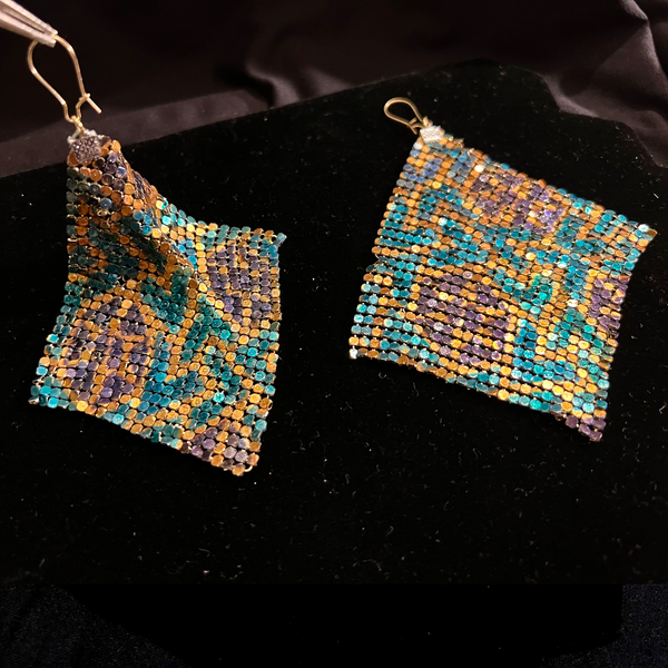 Yazd Sun Metal Mesh Earrings