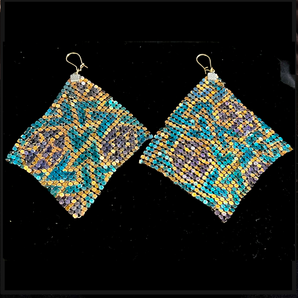 Yazd Sun Metal Mesh Earrings