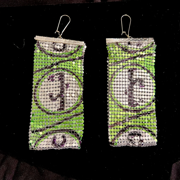 Chic Gum Metal Mesh Shoulder Duster Earrings