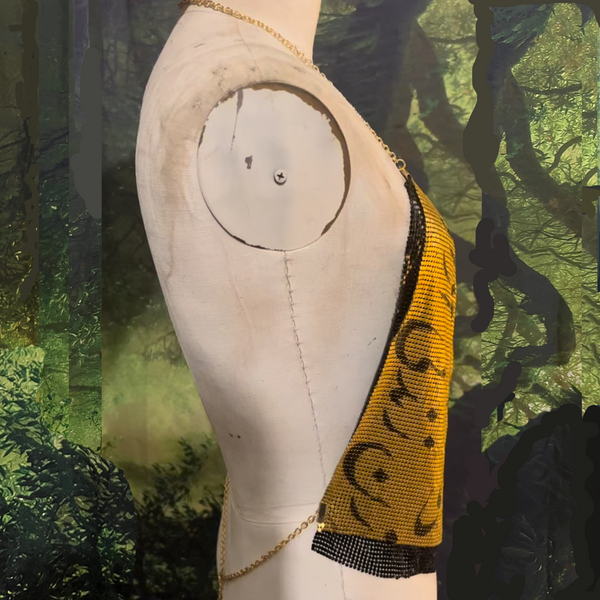 Jin Jiyan Azadi / Woman Life Freedom  Metal Mesh Drape Halter Top