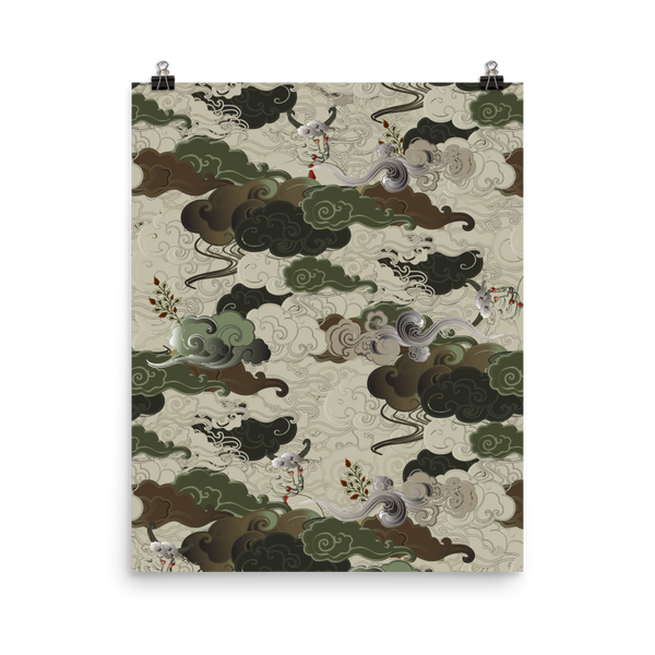 War Gamer: Div Sefid Camou Clouds Print