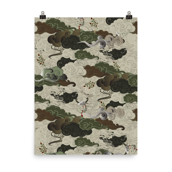 War Gamer: Div Sefid Camou Clouds Print
