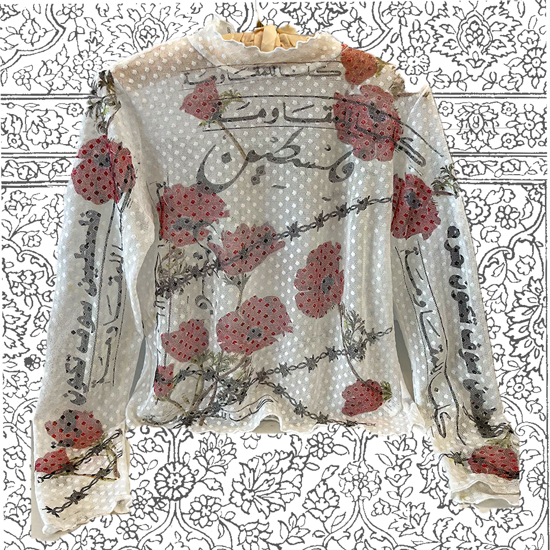Poppies of Palestine Dot Lace Mock Neck L/S Top – Hushidar Mortezaie