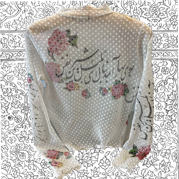 Poetry and Blossoms Dot Lace Mock Neck L/S Top