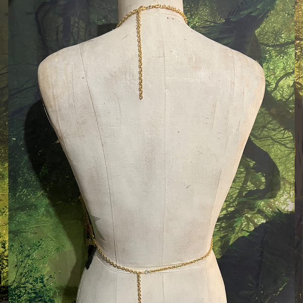 Tiger Metal Mesh Drape Halter Top